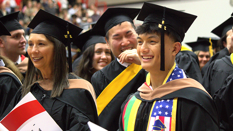 Smiling graduates